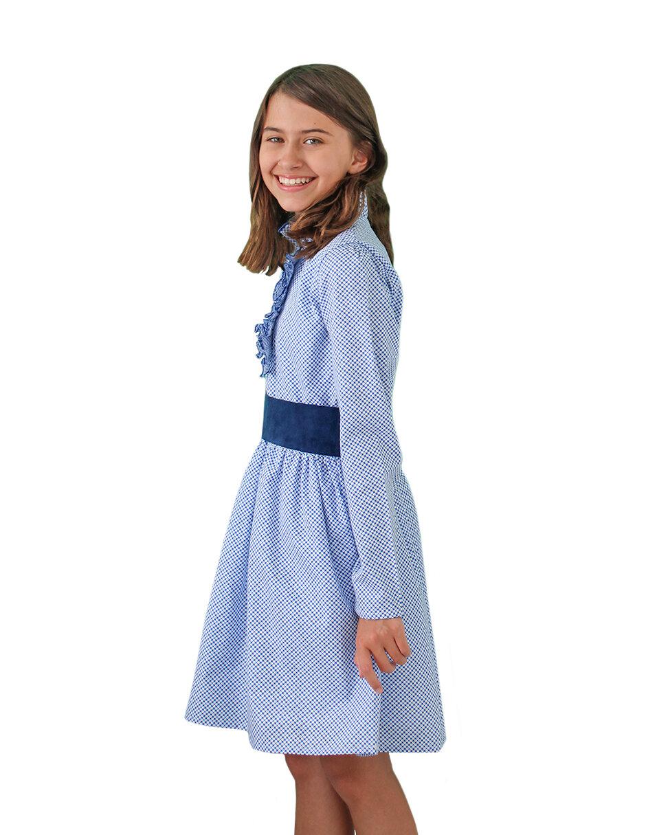 Vestido manga regular para niña