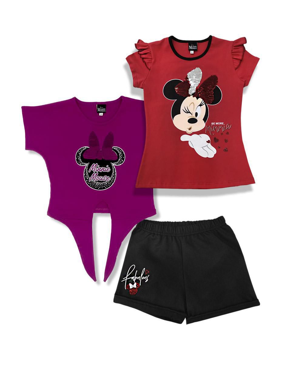 Conjunto casual de algodón para niña 3 piezas 1