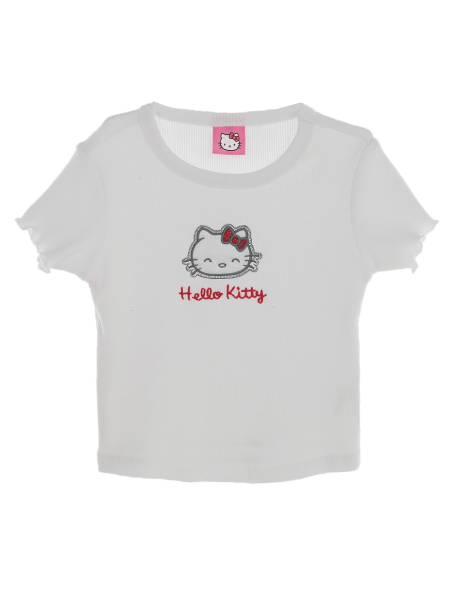 Playera Hello Kitty manga corta para niña