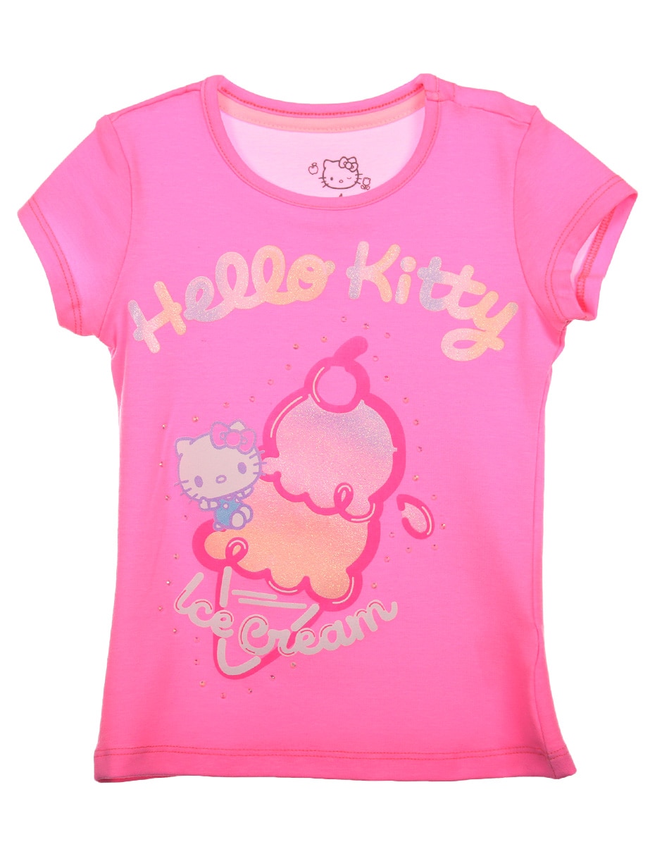 Playera Hello Kitty manga corta para niña