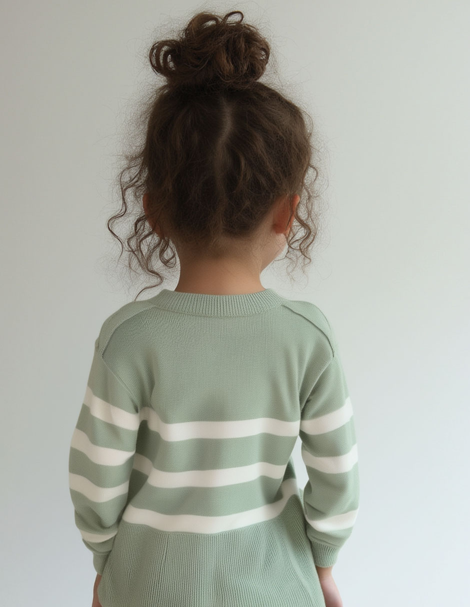 Vestido manga regular para niña 4