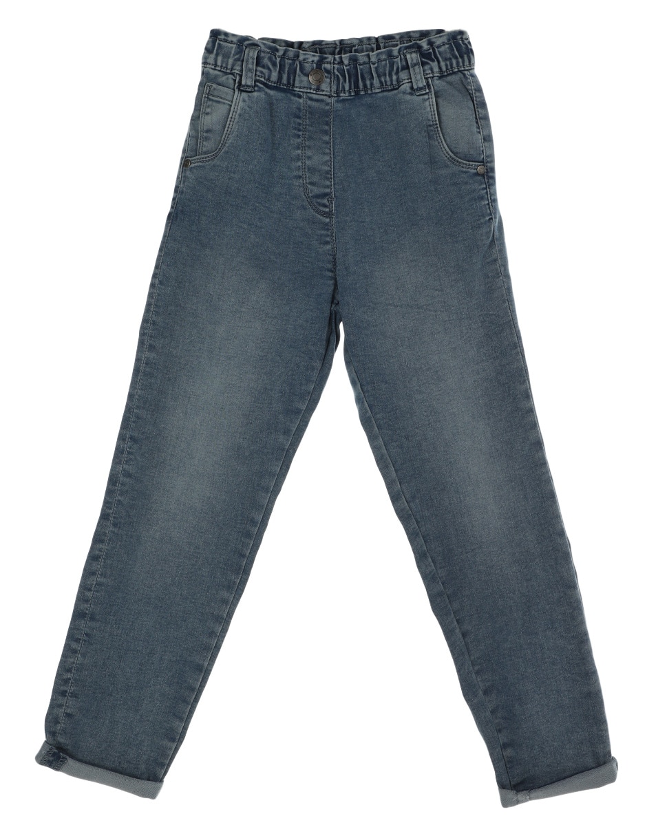 Jeans straight lavado medio para niña 1