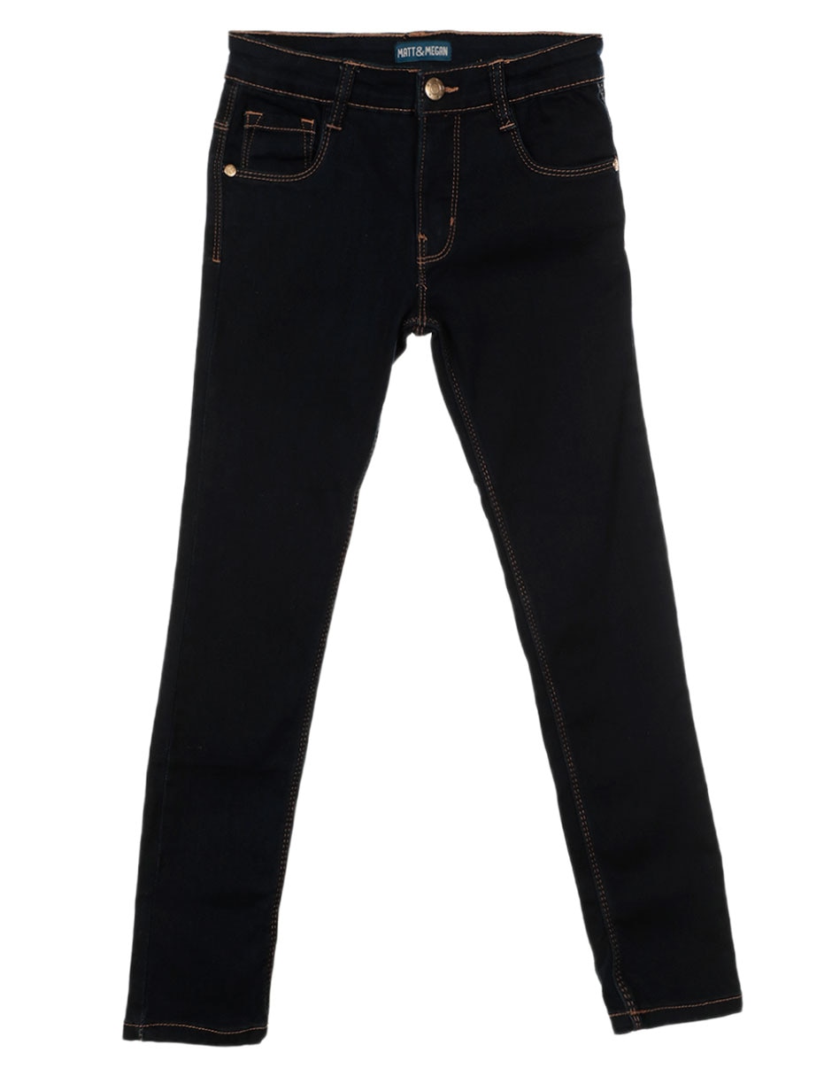 Jeans straight lavado obscuro para niña 1