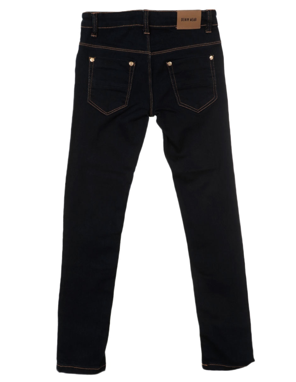Jeans straight lavado obscuro para niña 2