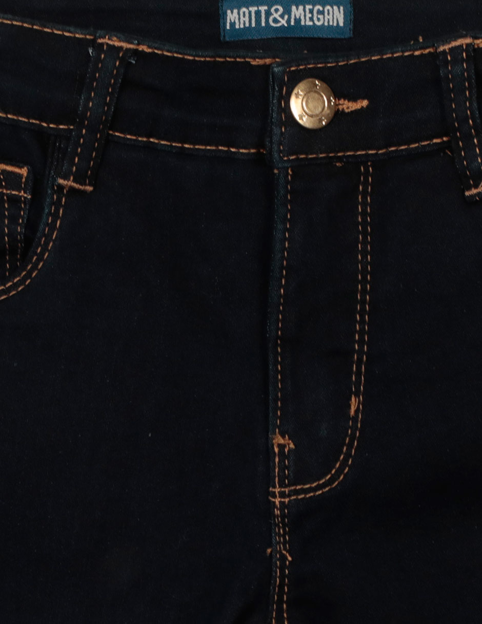 Jeans straight lavado obscuro para niña 3