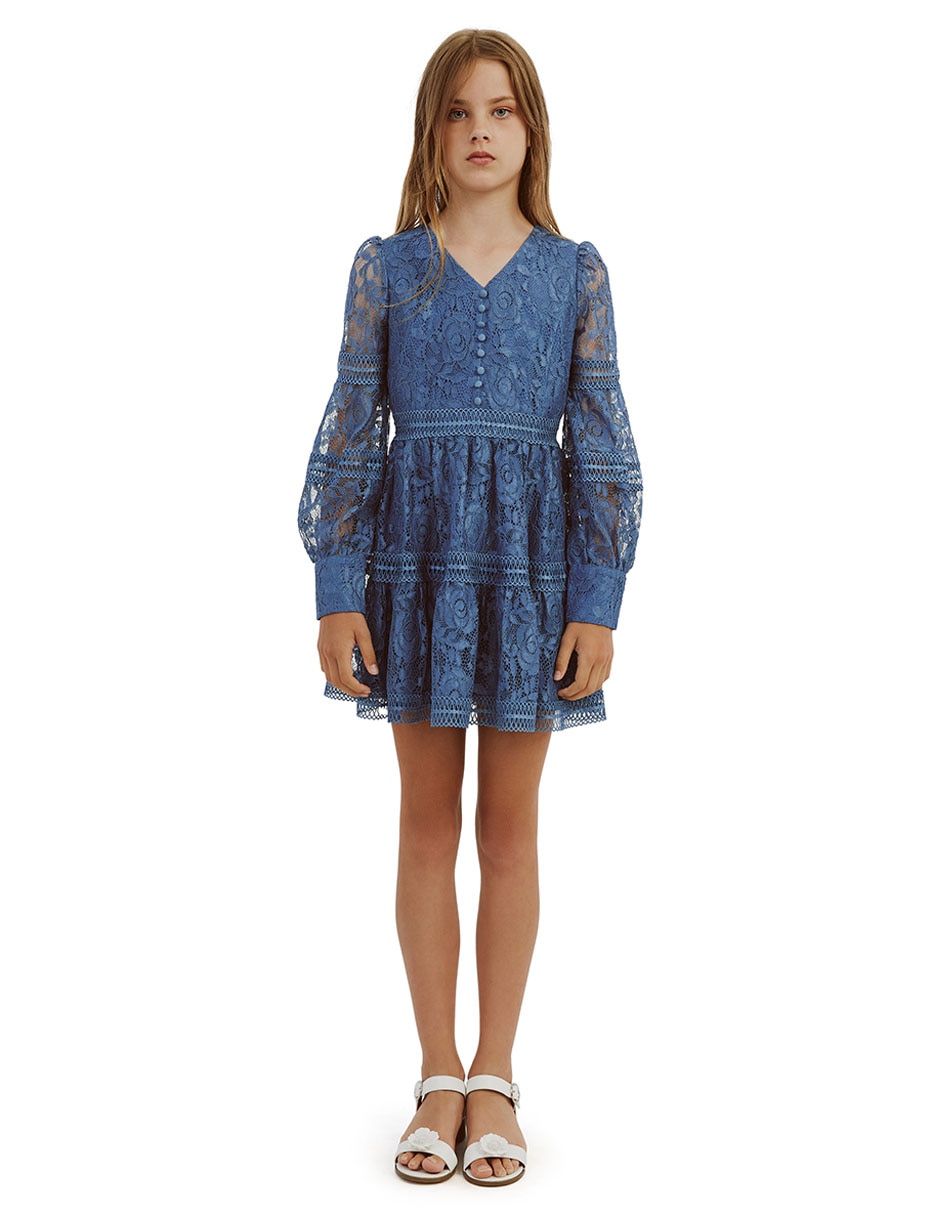 Vestido manga con puño para niña 4