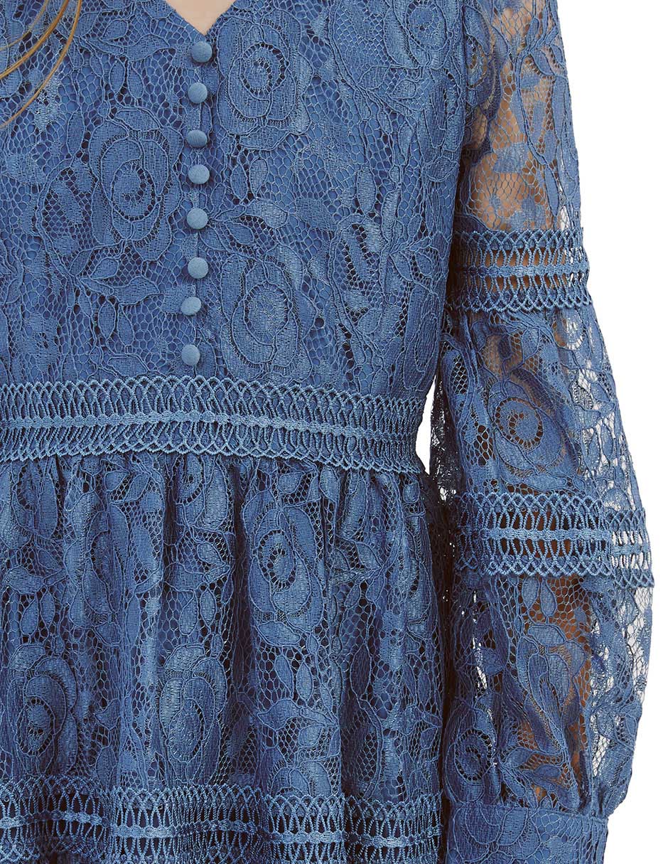Vestido manga con puño para niña 7