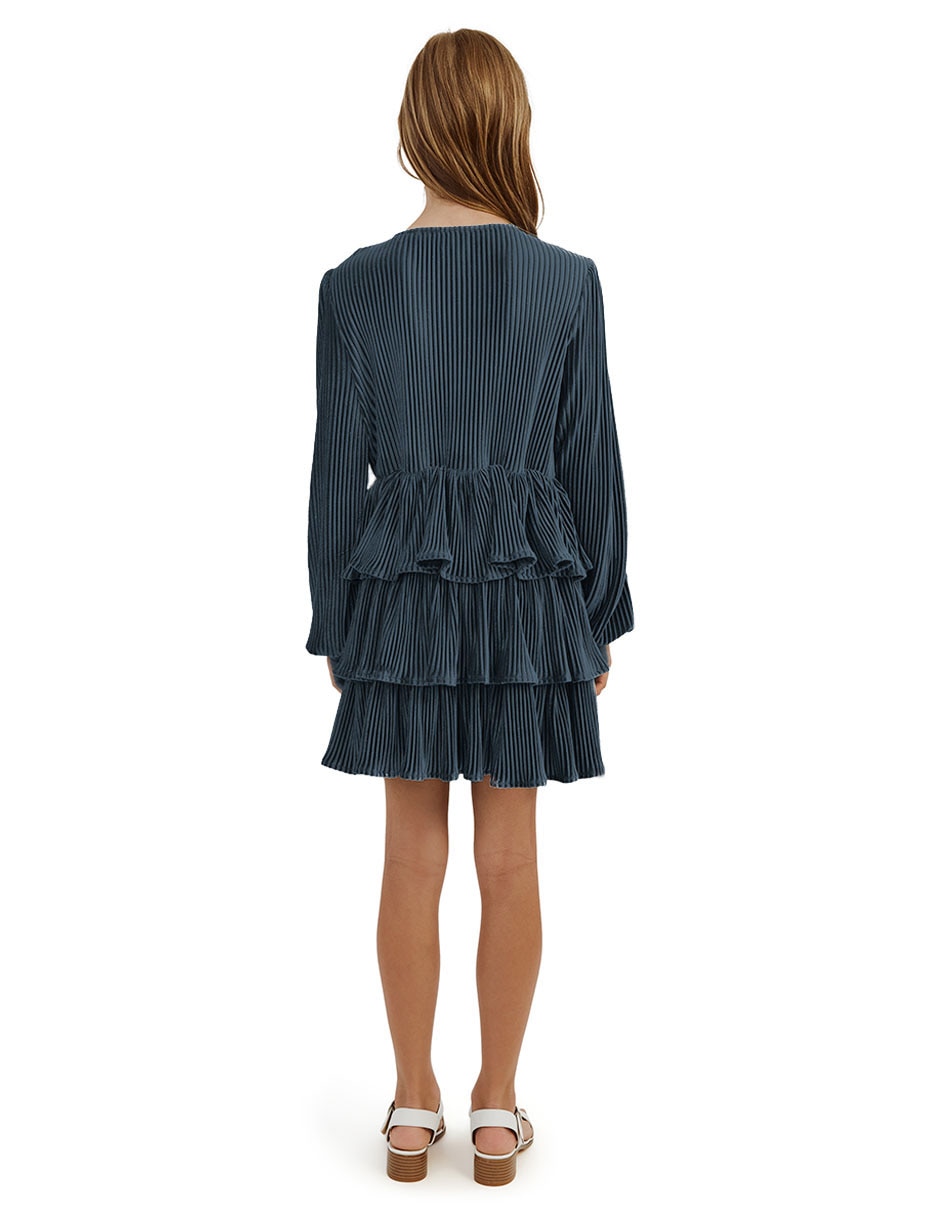Vestido manga regular para niña 6
