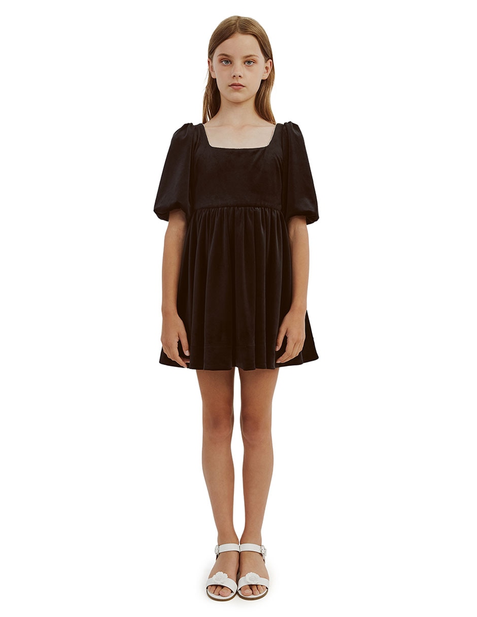 Vestido manga globo para niña 4