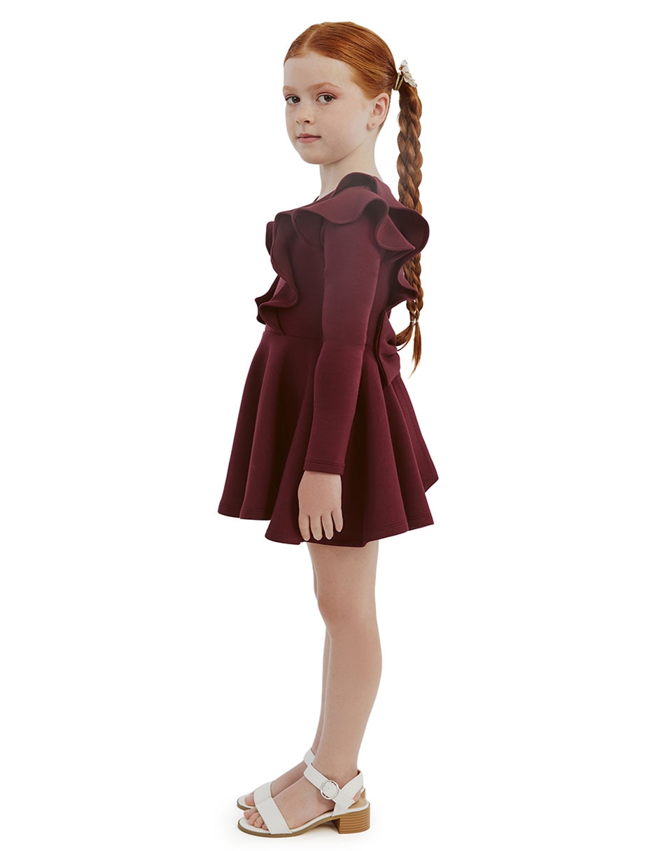 Vestido manga regular para niña 5