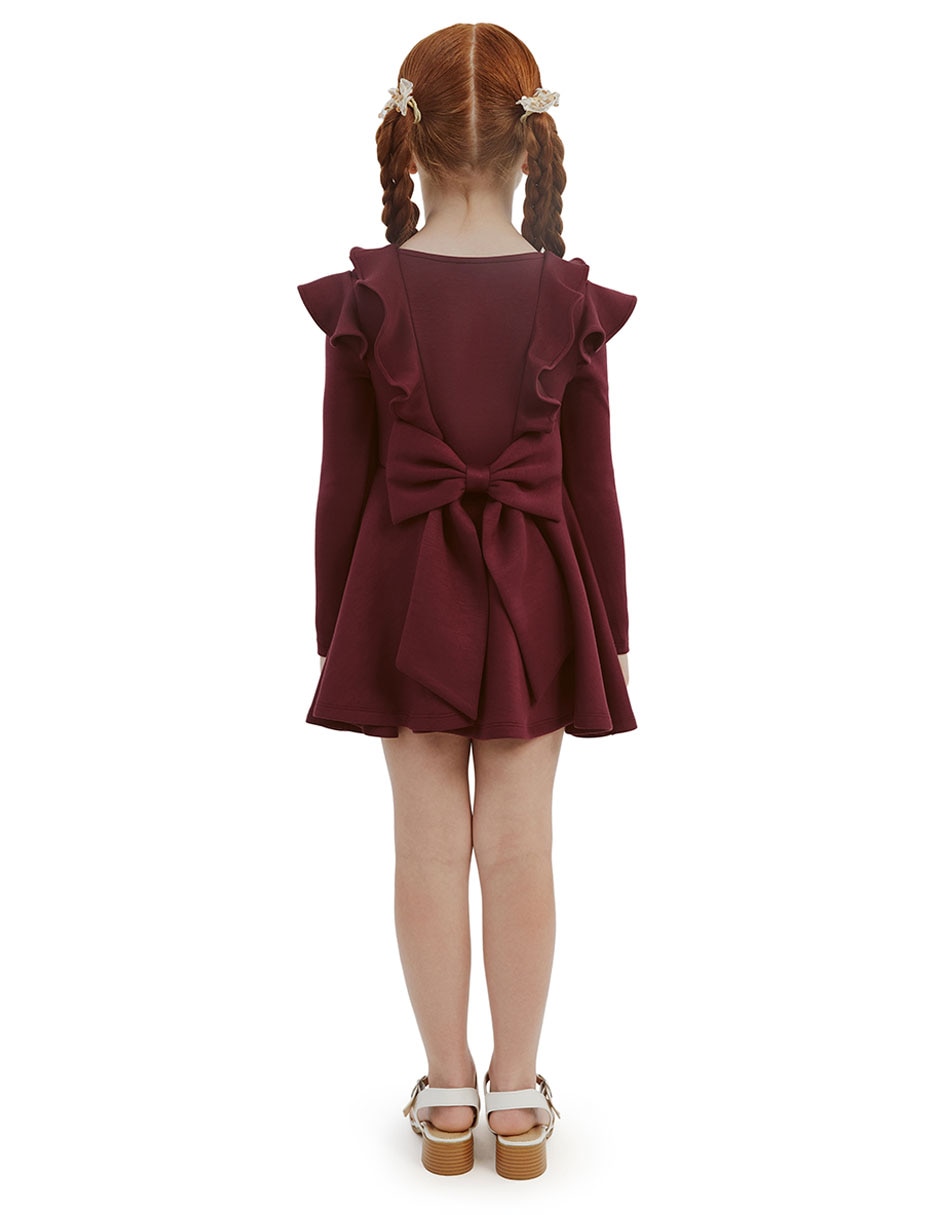 Vestido manga regular para niña 6