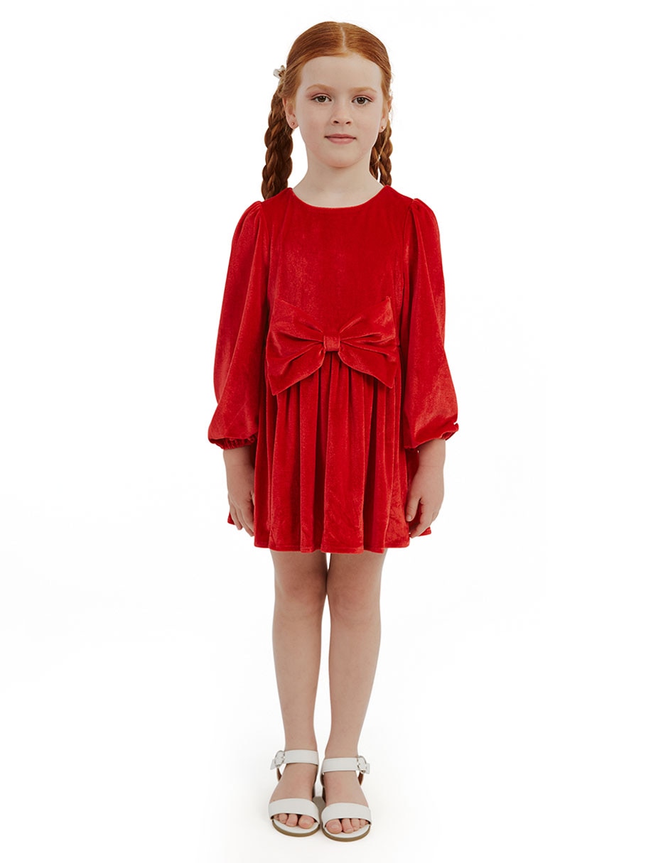 Vestido manga globo para niña 4