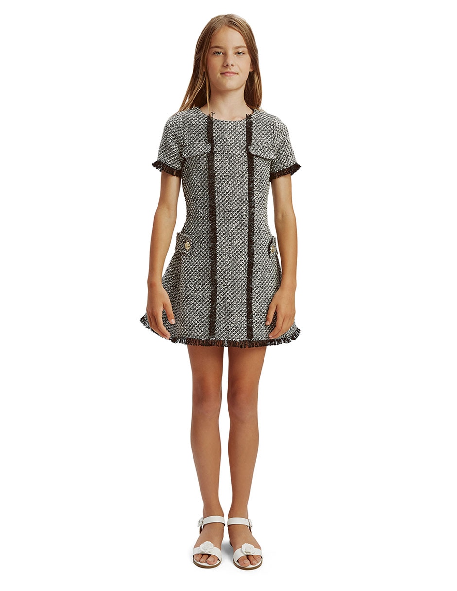 Vestido manga regular para niña 3