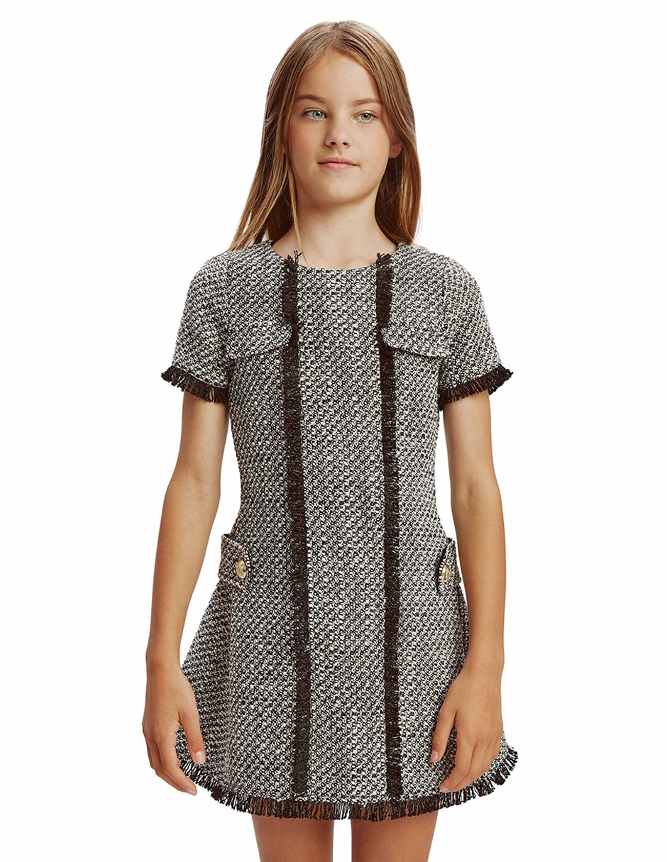 Vestido manga regular para niña 4
