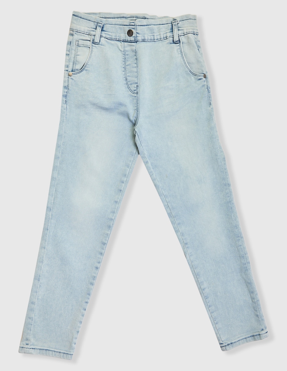 Jeans skinny lavado claro para niña
