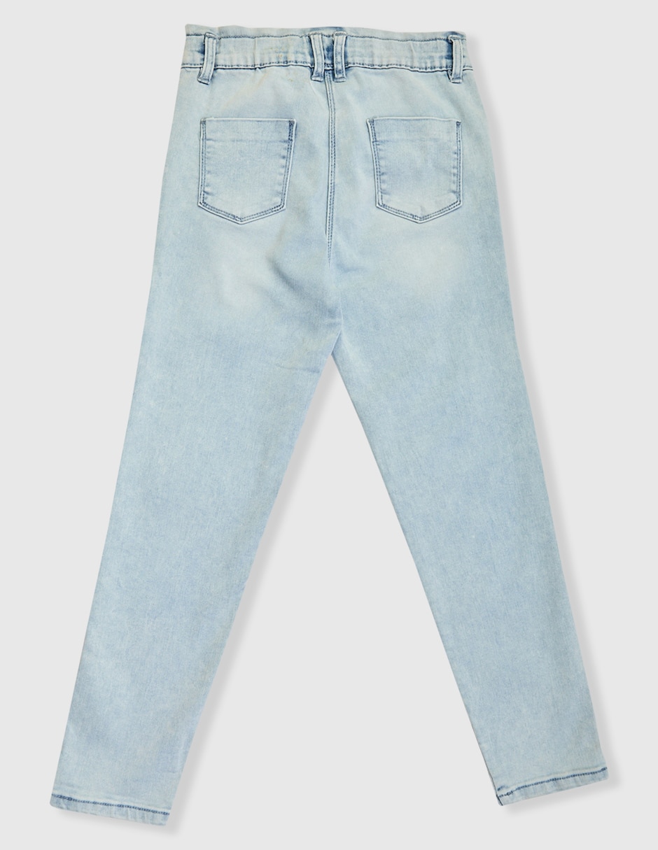 Jeans skinny lavado claro para niña 2
