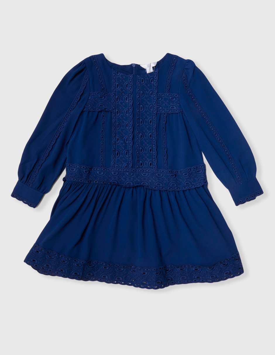 Vestido manga globo para niña
