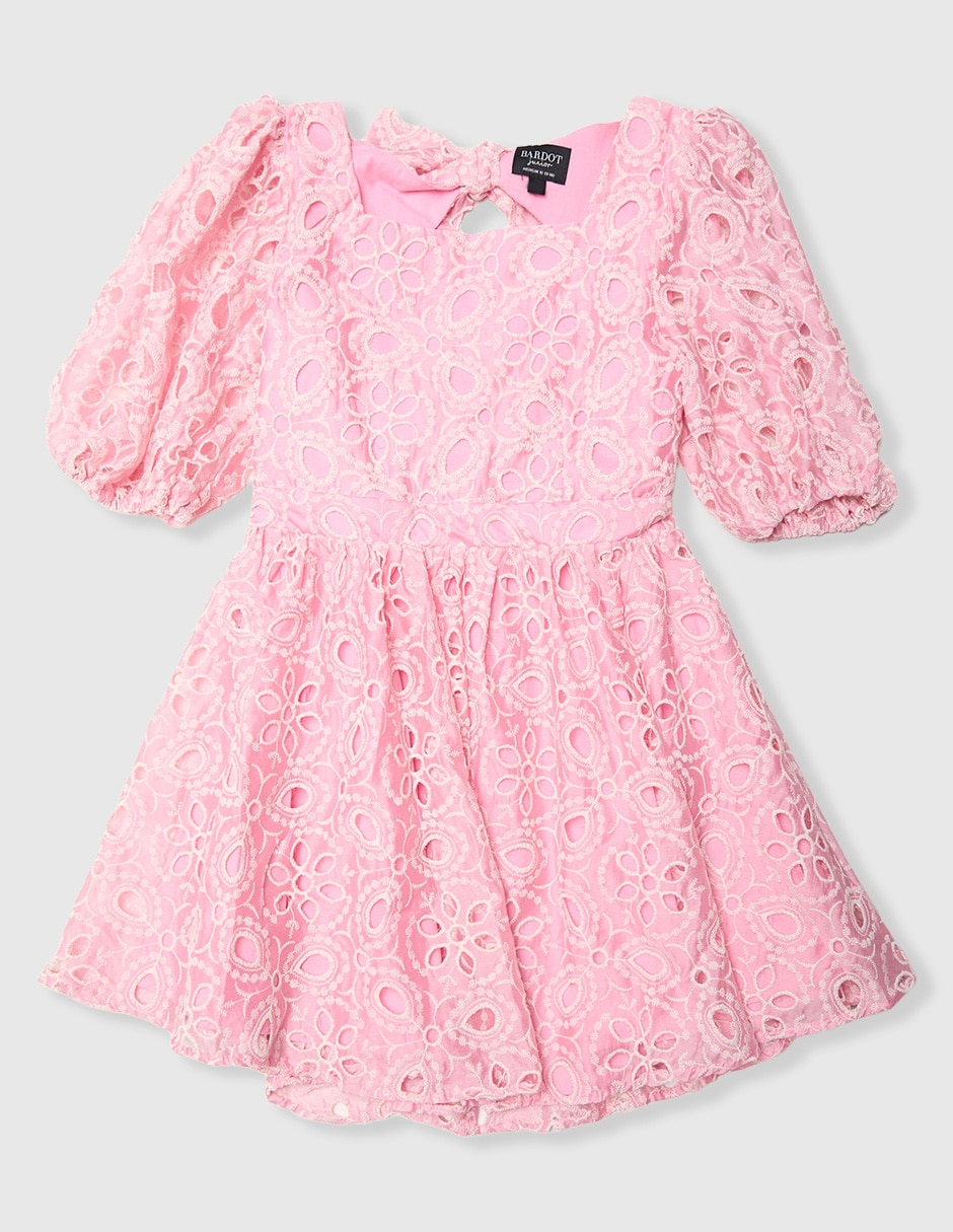 Vestido manga globo para niña