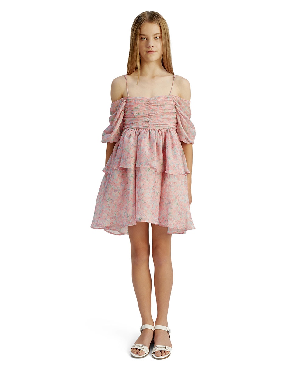 Vestido manga globo para niña 3
