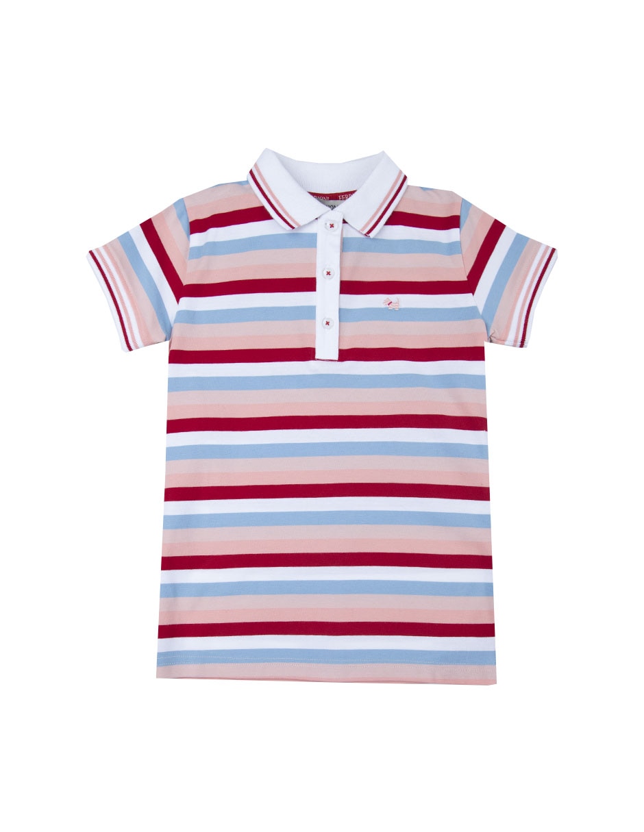 Playera tipo polo de algodón para niña