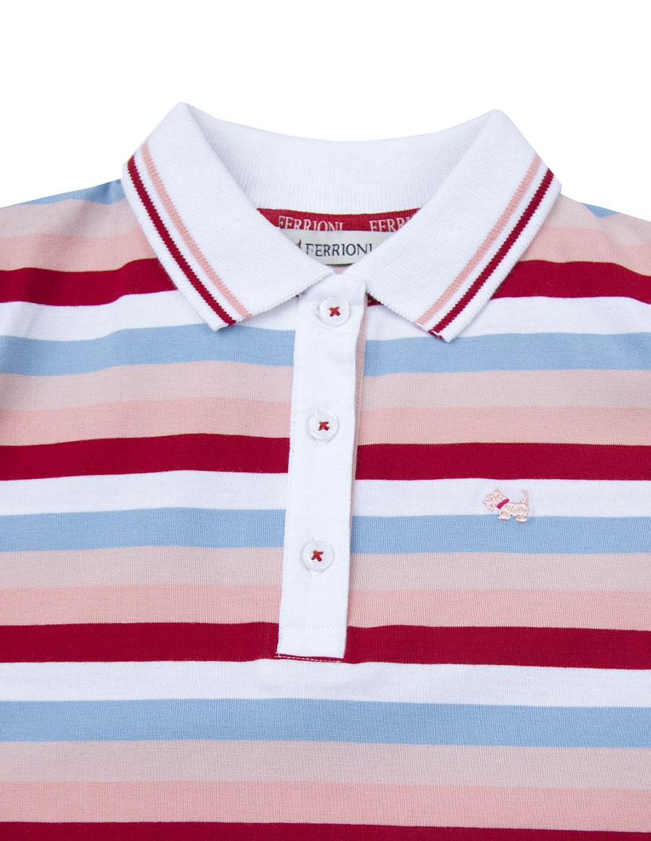 Playera tipo polo de algodón para niña 3