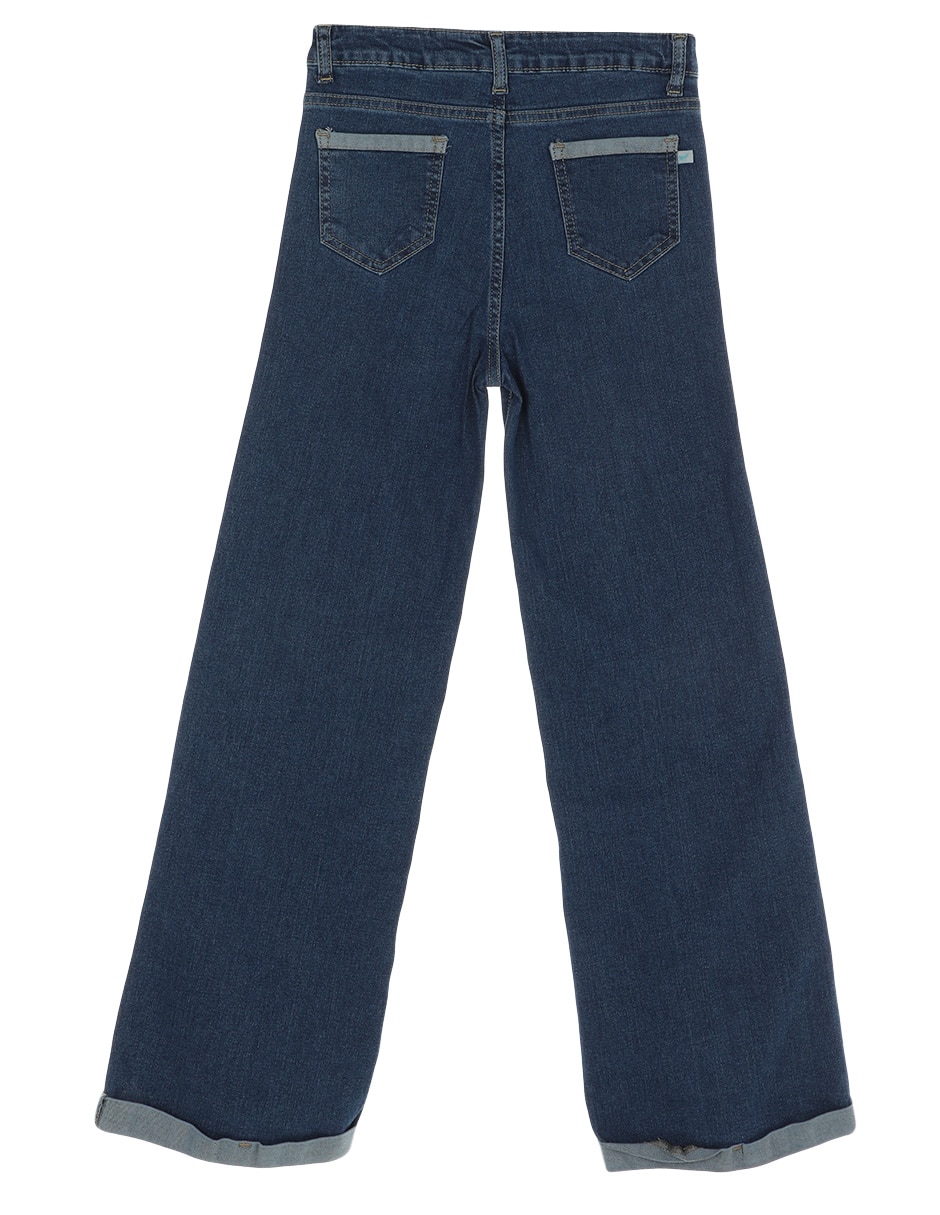 Jeans amplio lavado medio para niña 2