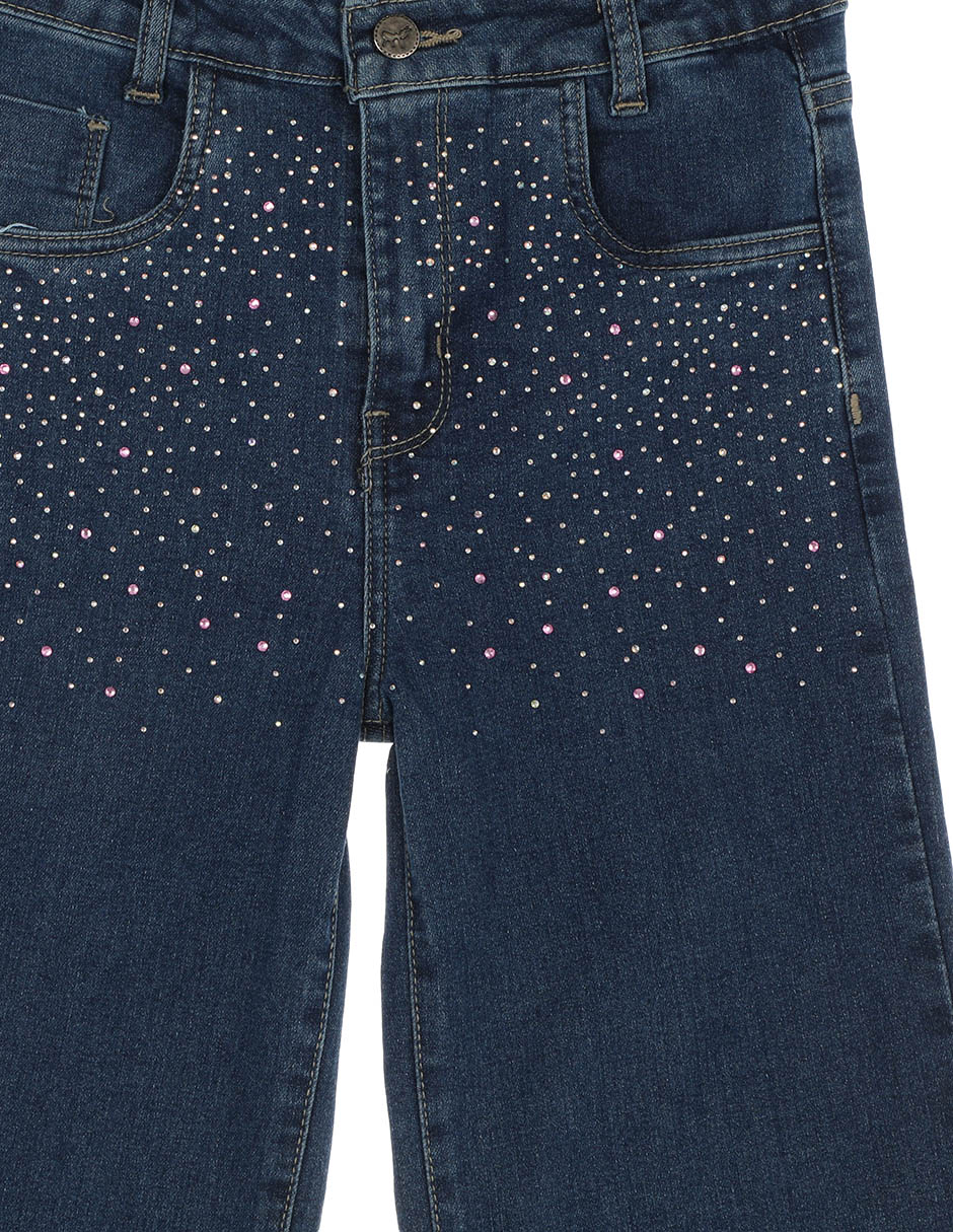 Jeans amplio lavado medio para niña 3
