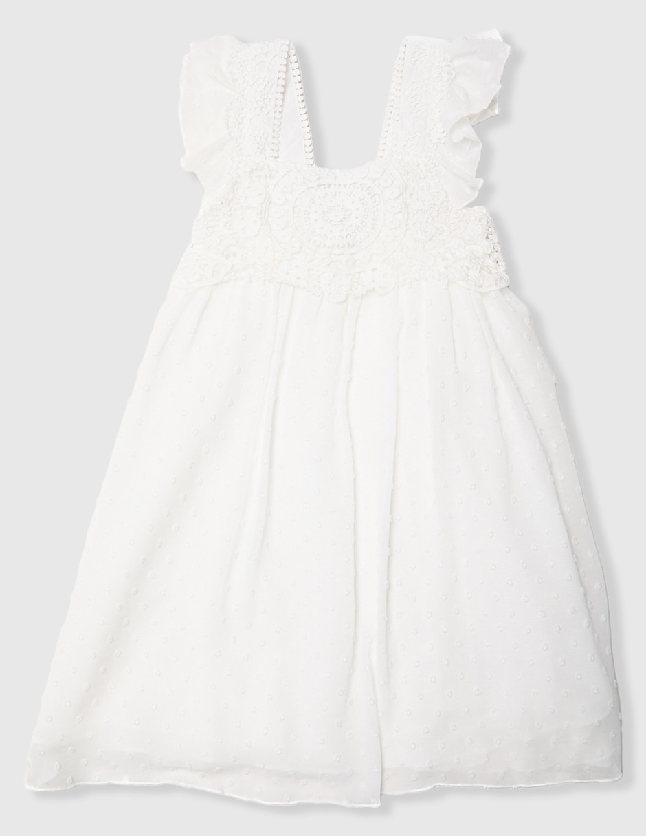 Vestido manga mariposa para niña