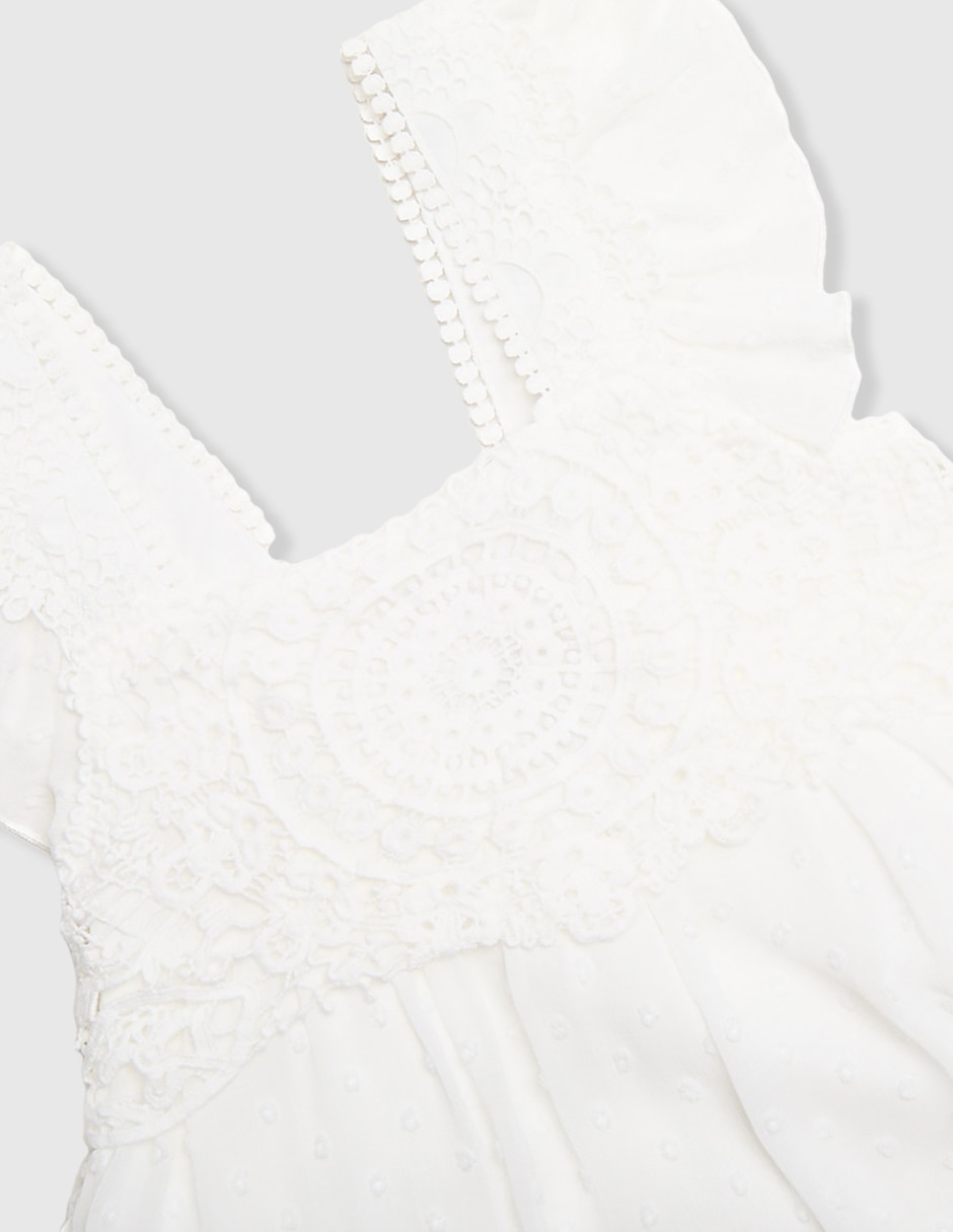 Vestido manga mariposa para niña 3