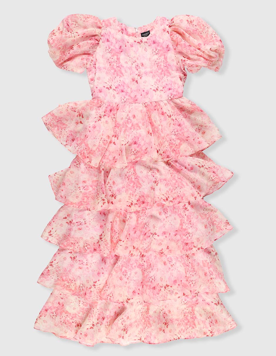Vestido manga regular para niña