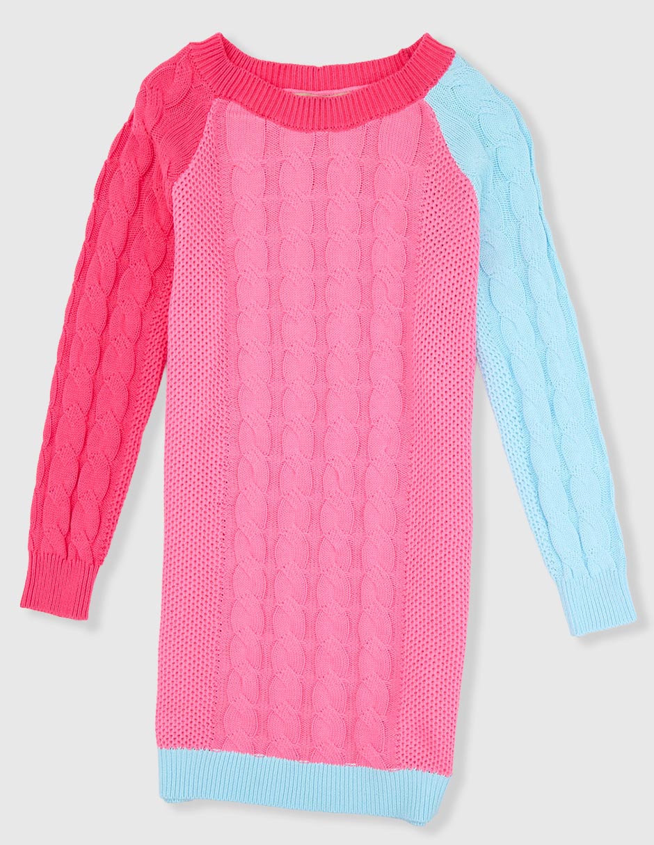 Vestido manga regular para niña
