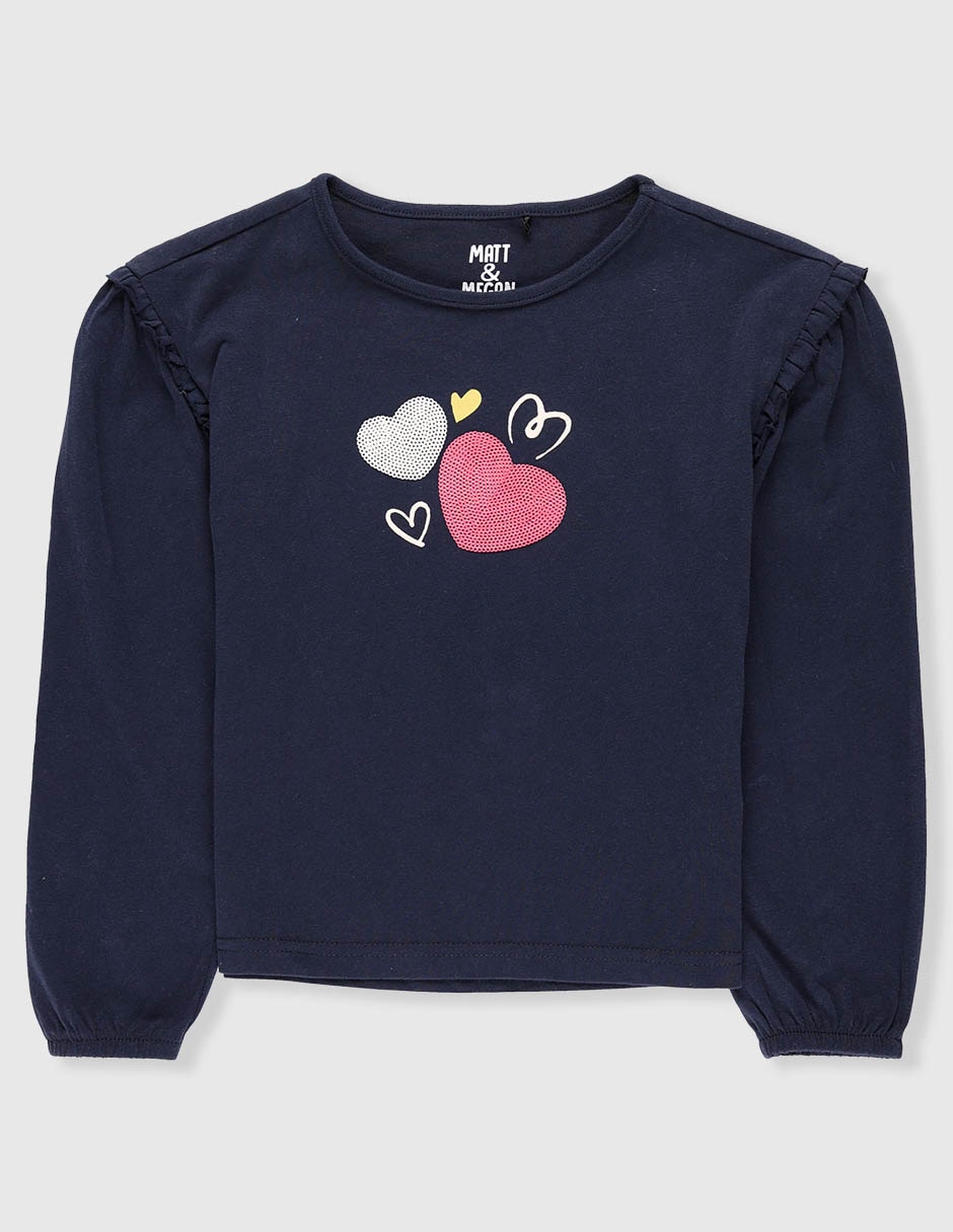 Playera manga larga para niña