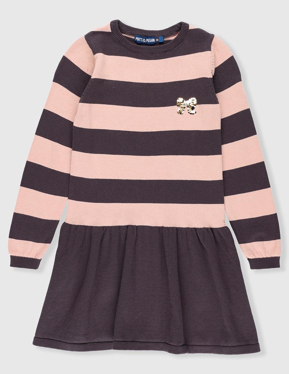 Vestido manga regular para niña