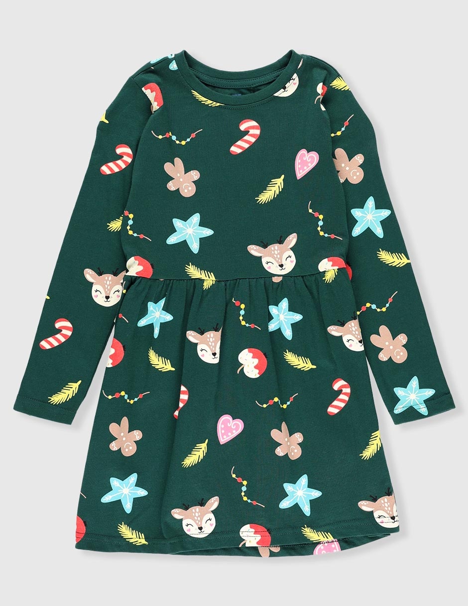 Vestido manga regular para niña