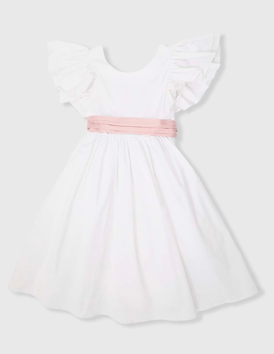 Vestido manga volantes para niña