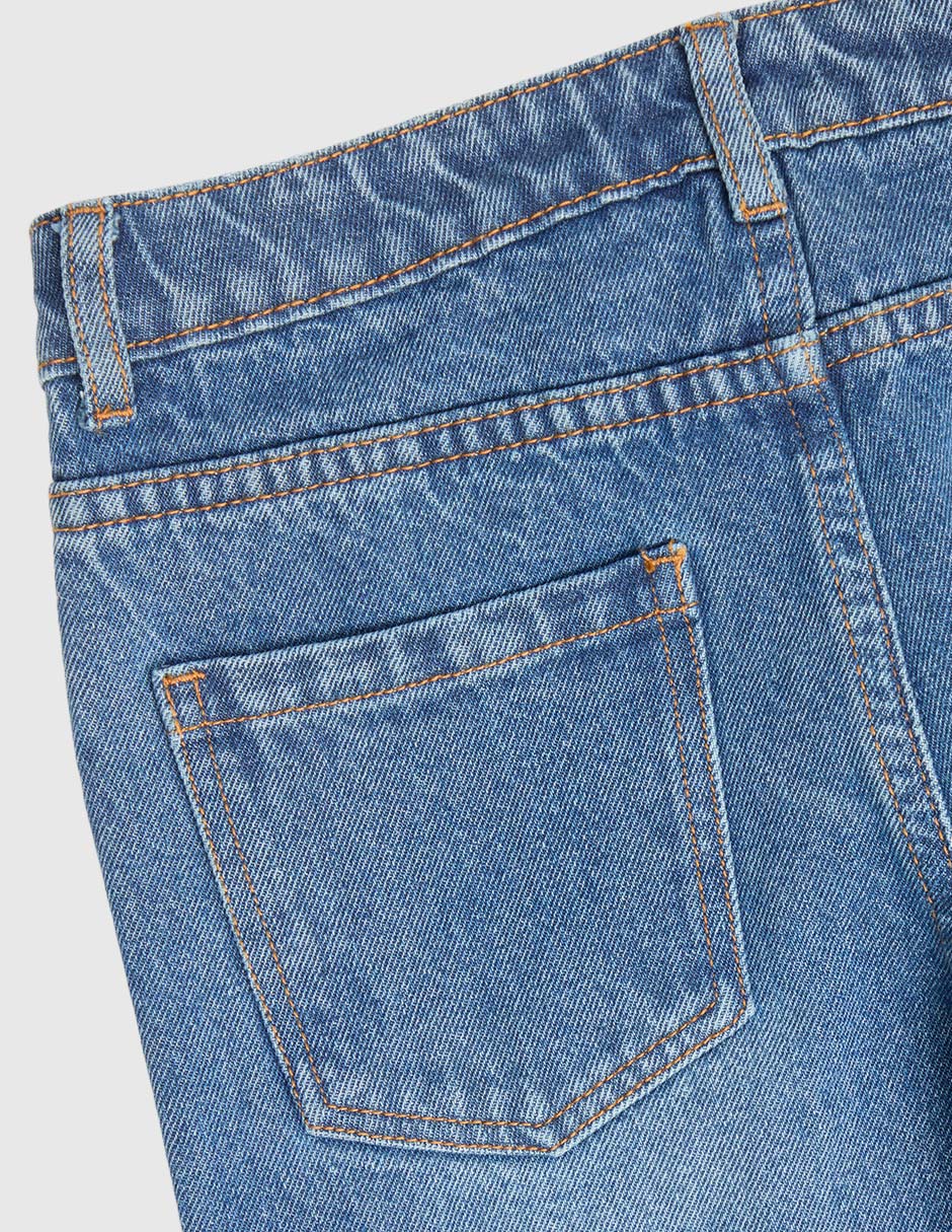 Jeans cargo amplio deslavado para niña 5