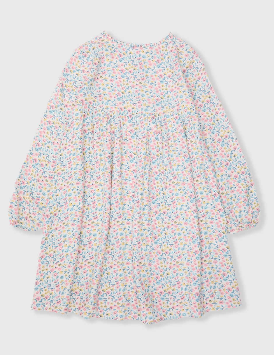 Vestido manga globo para niña