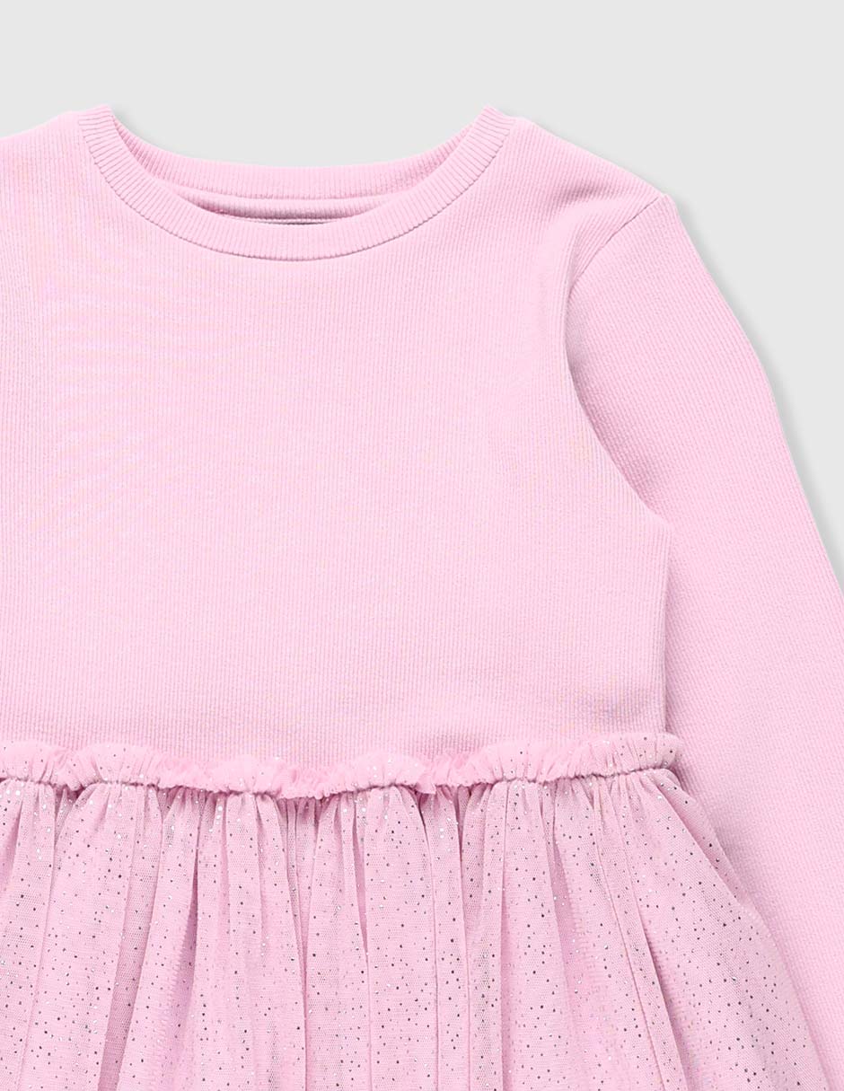 Vestido manga regular para niña 3