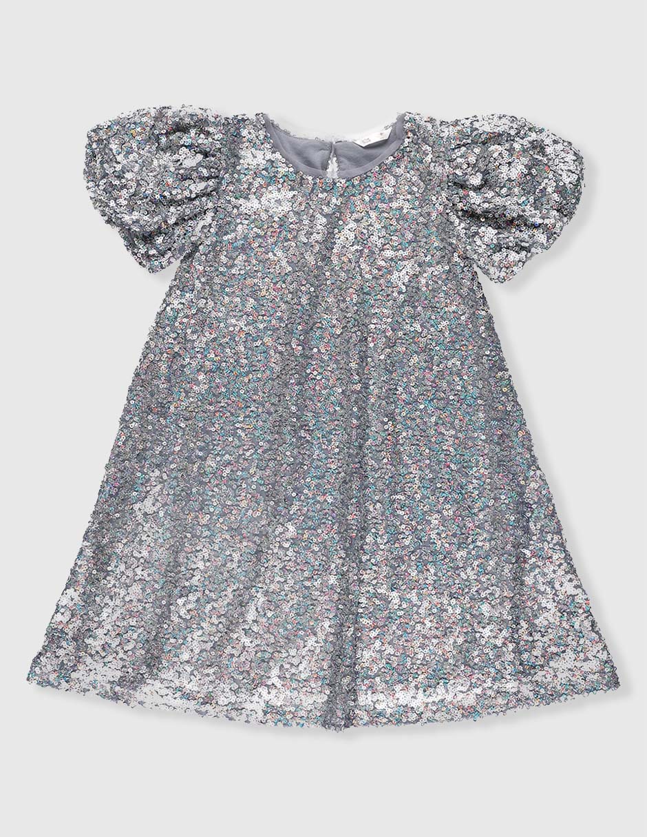 Vestido manga globo para niña