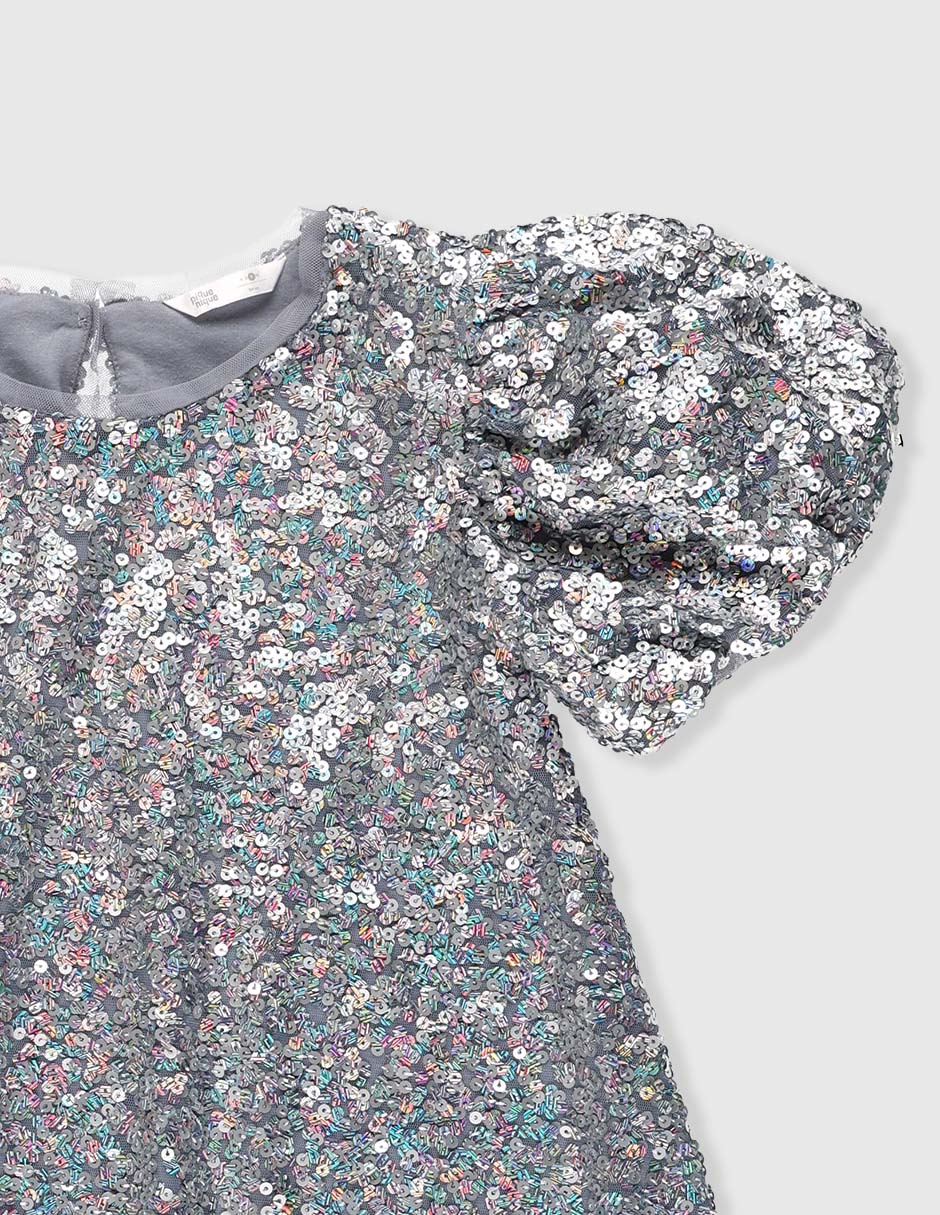 Vestido manga globo para niña 3