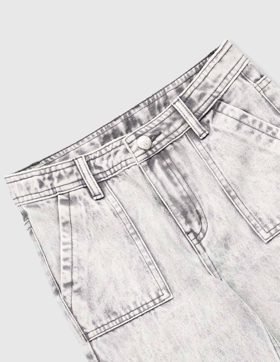 Jeans amplio lavado claro para niña 3