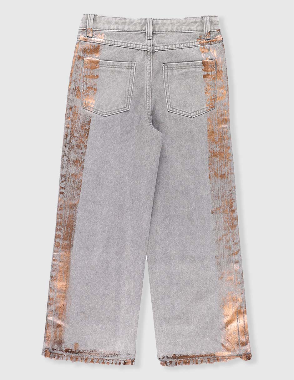 Jeans straight lavado obscuro para niña 2
