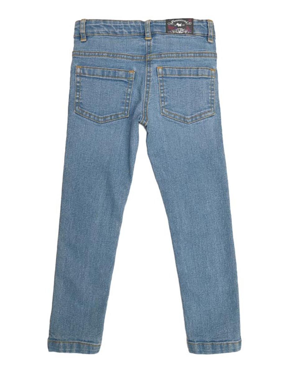 Jeans straight lavado medio para niña 3
