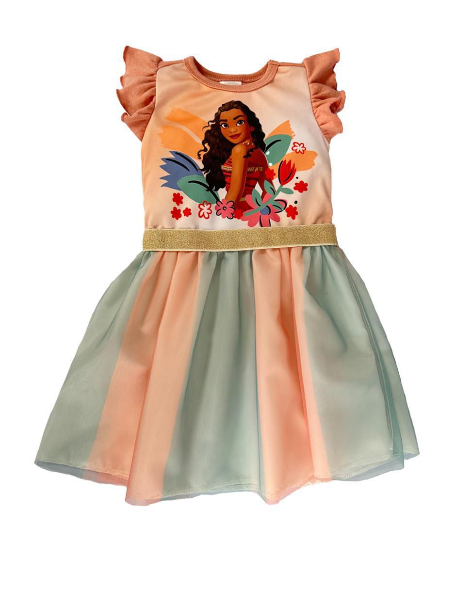 Vestido Moana manga volantes para niña Vestido Moana manga volantes para niña