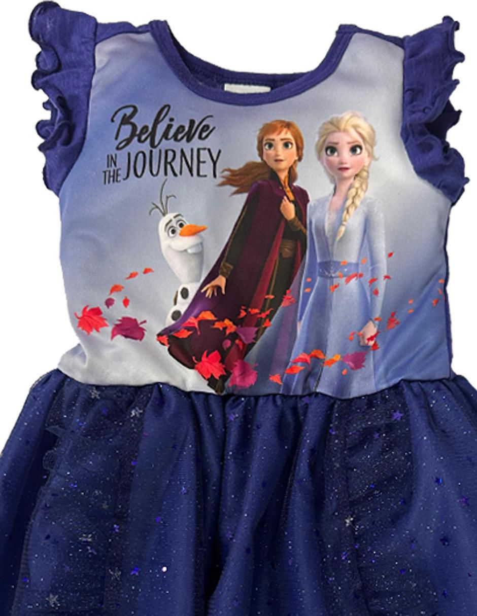 Vestido Frozen manga volantes para niña 2
