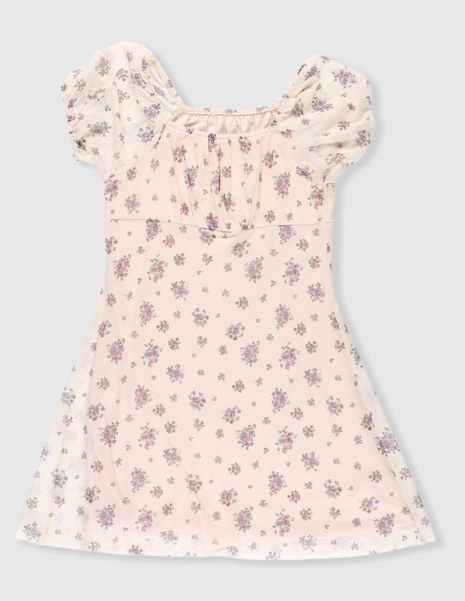 Vestido manga regular para niña