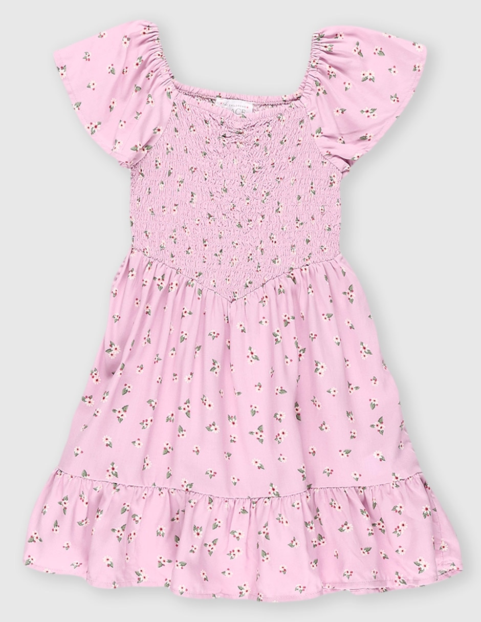 Vestido manga cap para niña