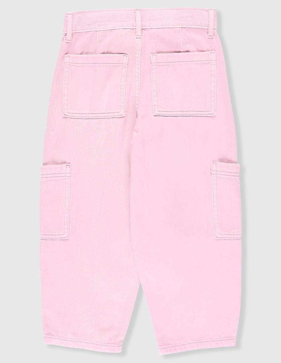Jeans cargo amplio para niña 2