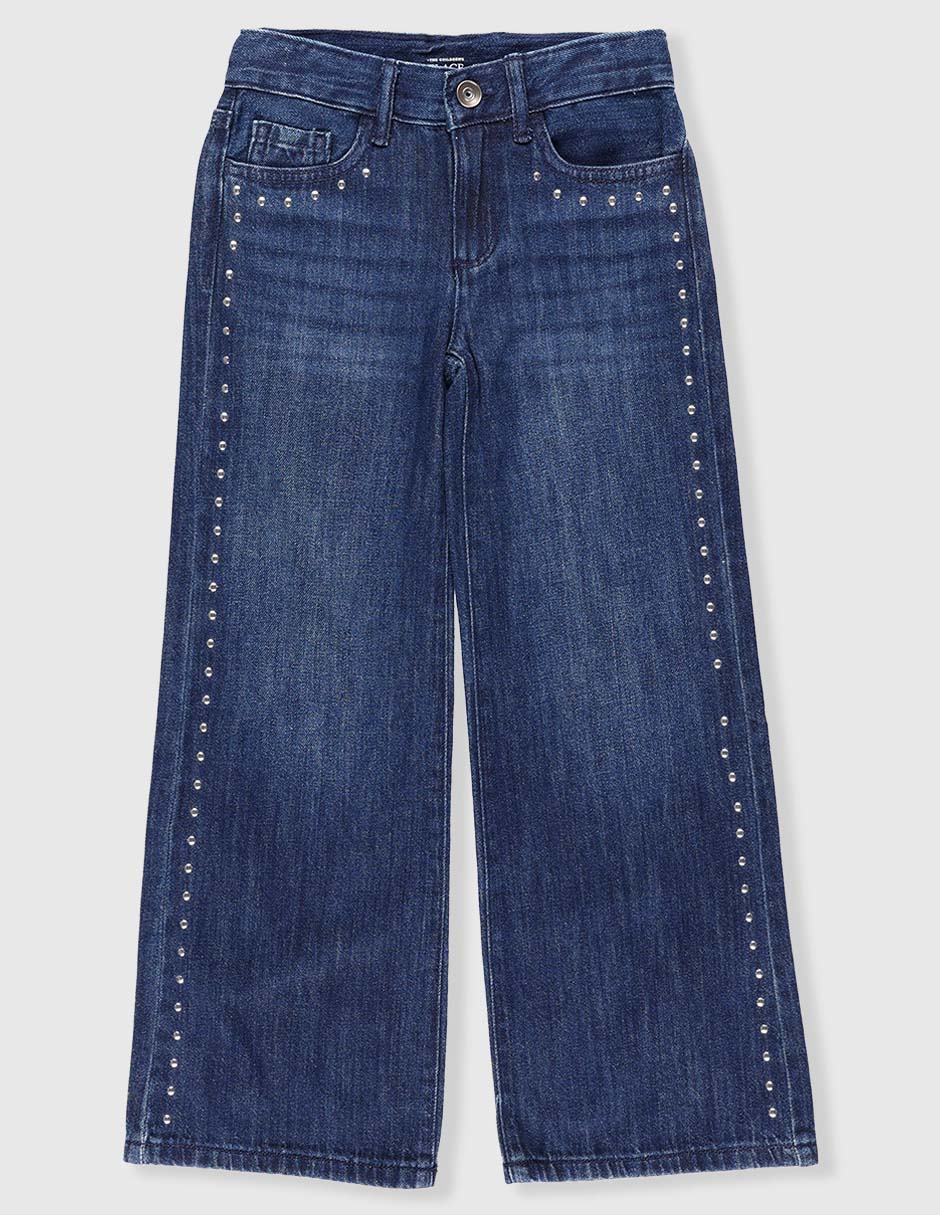 Jeans amplio lavado claro para niña Jeans amplio lavado claro para niña