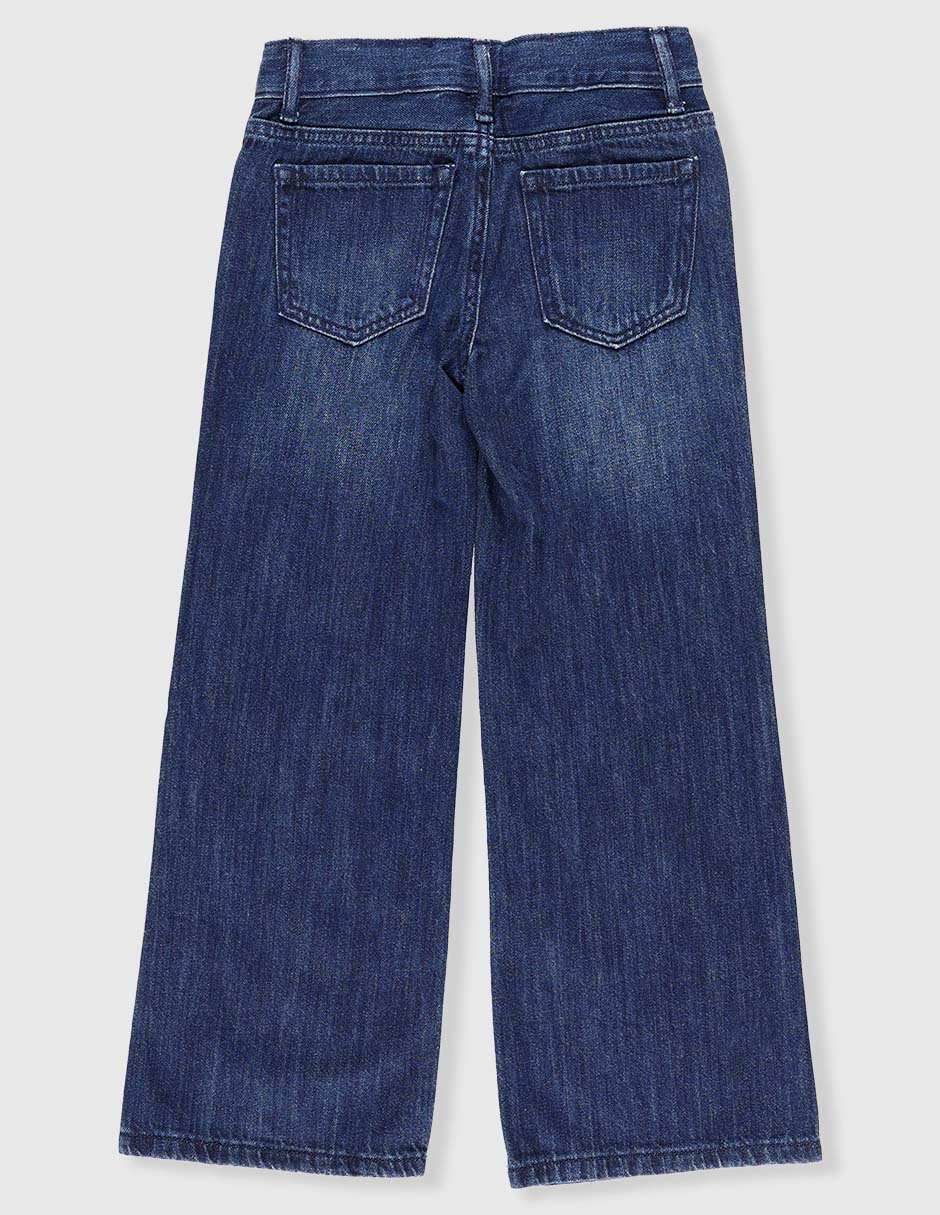 Jeans amplio lavado claro para niña 2